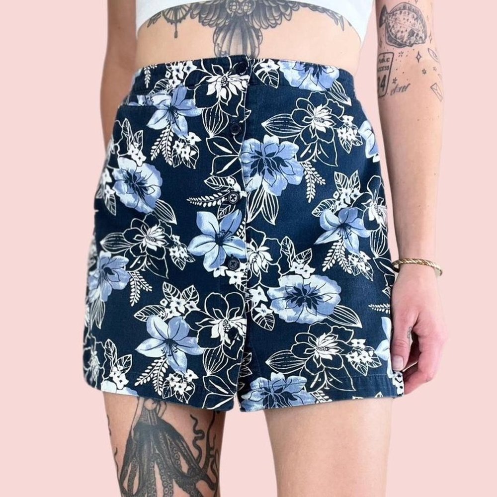 vintage floral skort